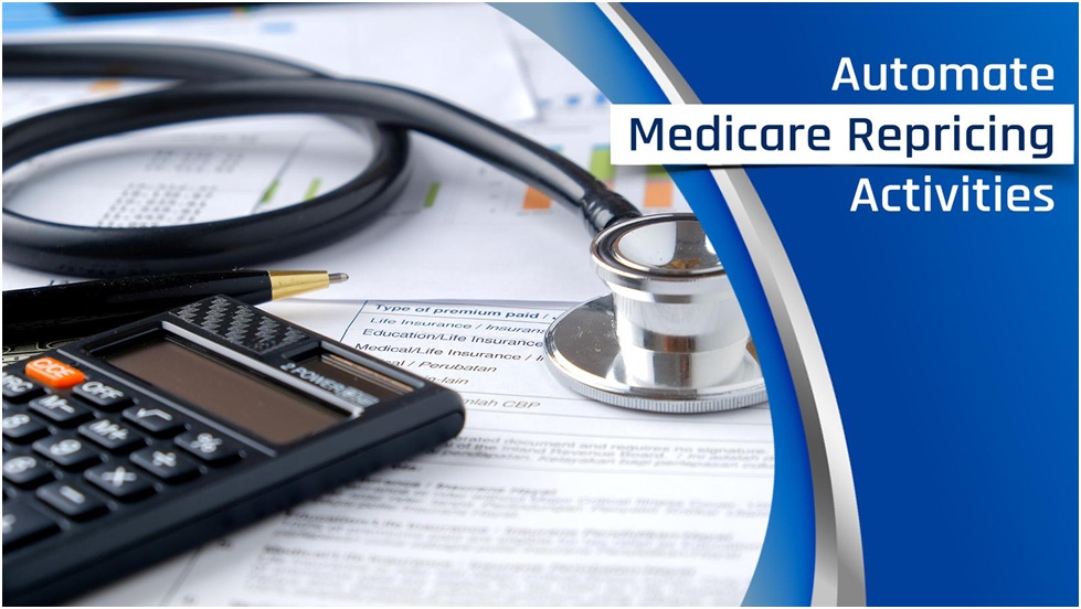 Calculator, stethoscope, automate Medicare repricing activities.