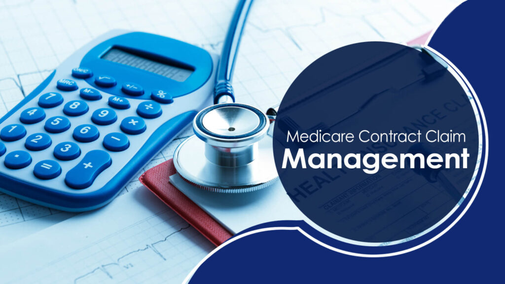 Calculator and stethoscope, Medicare claim management.