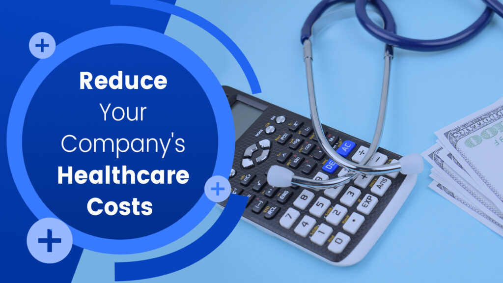 Calculator and stethoscope with healthcare savings message.