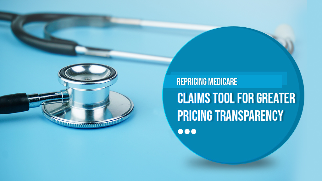 Stethoscope with Medicare pricing transparency message.