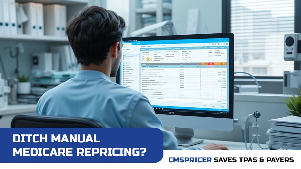 CMSPricer dashboard automating Medicare claim repricing.
