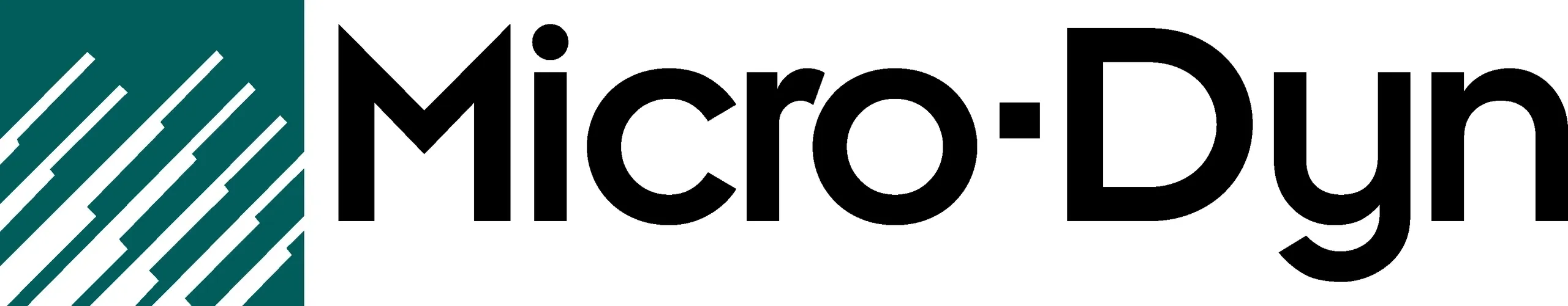 Micro-Dyn logo with green and white design.